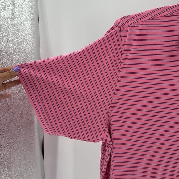 Peter Millar Drum Performance Polo pink classic size 2XL UPF 50 featherweight - Picture 4 of 7